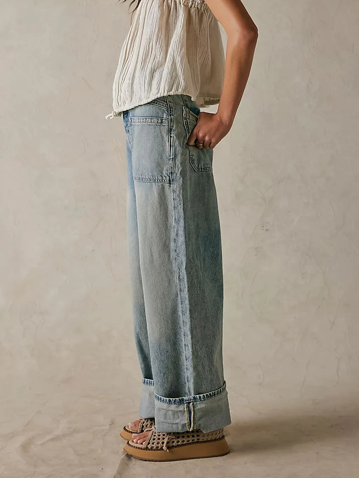 Modestine | Rigid Cotton Wide Leg Jeans