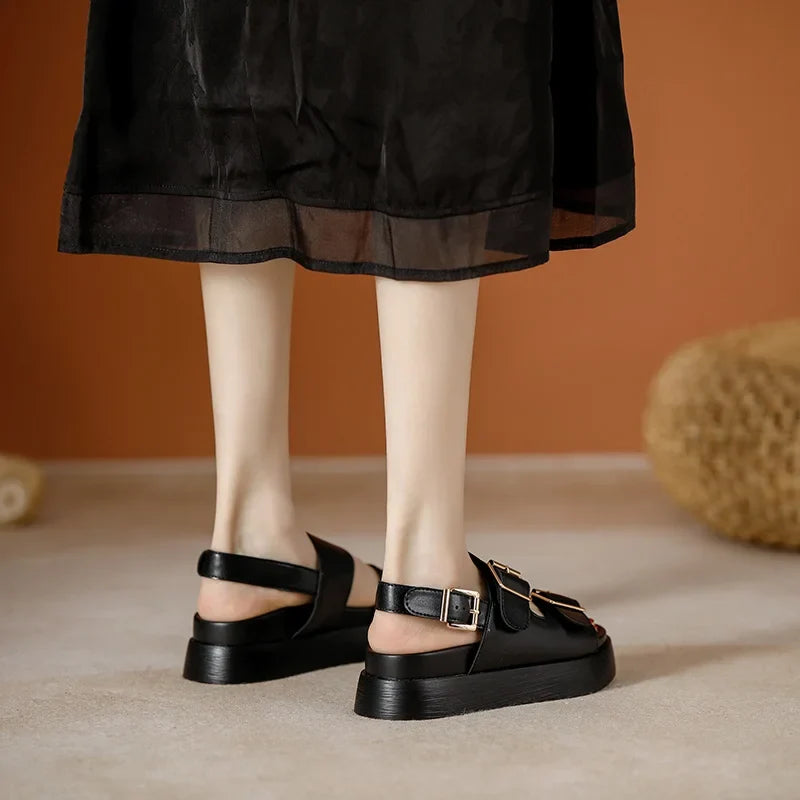 Cesarine | Double Buckle Platform Sandals