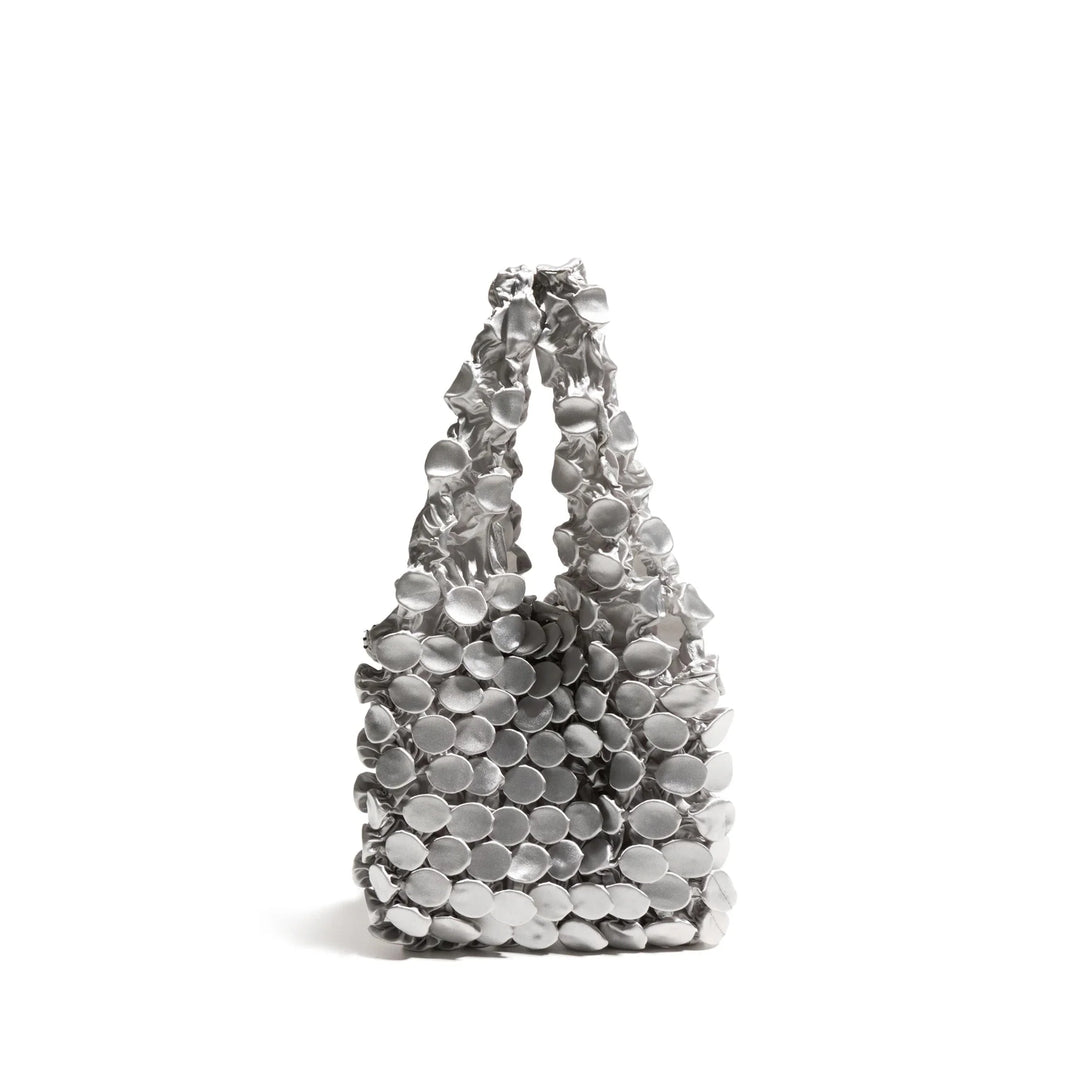Ruched Bubble Tote, Long Shoulder Handles