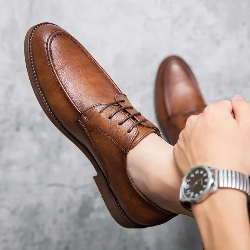 Désiré | Closed Lacing Leather Oxfords