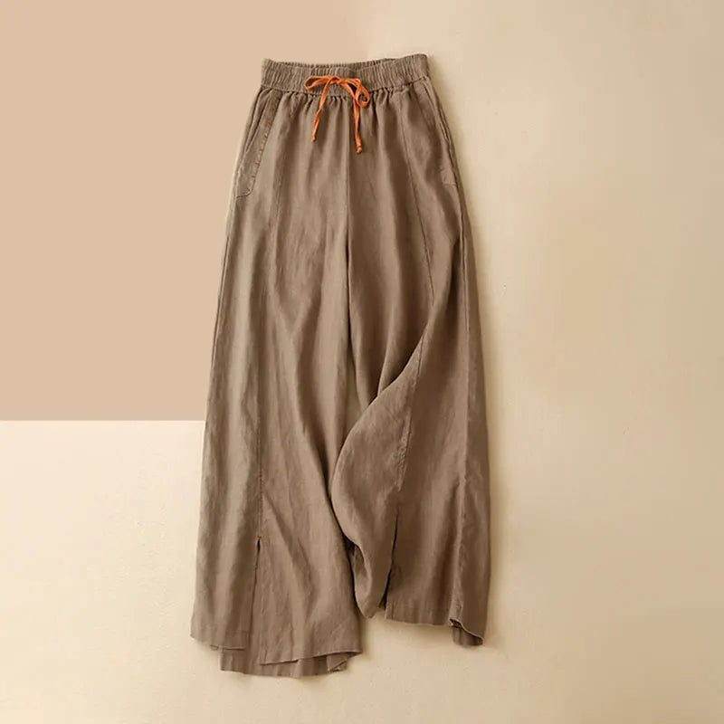 Odilia | Cotton Linen Drawstring Trousers