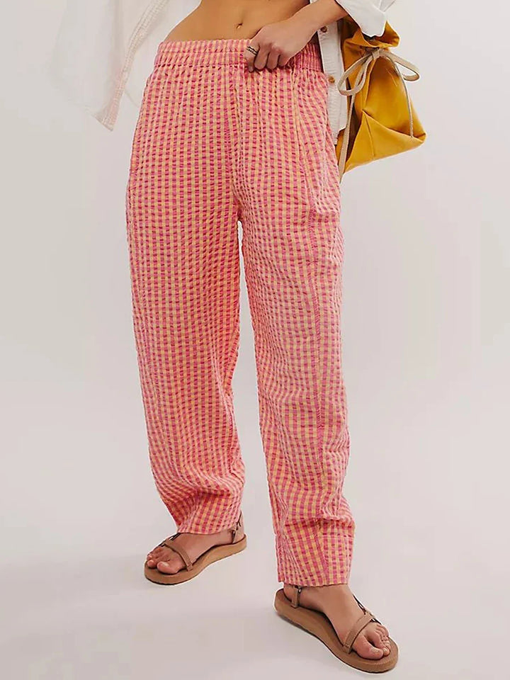 Hilda | Checked Elastic Waist Trousers