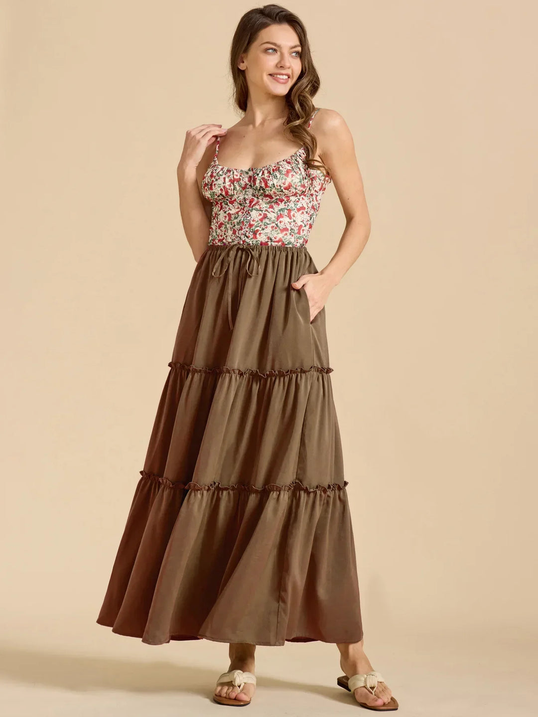 Vivian | 100% Cotton Drawstring Maxi Skirt