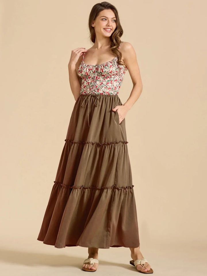 Vivian | 100% Cotton Drawstring Maxi Skirt
