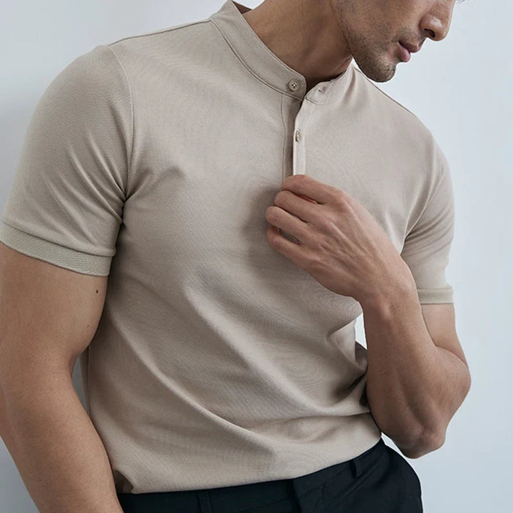 Léonce | Heavy Cotton Buttoned Crew Tee