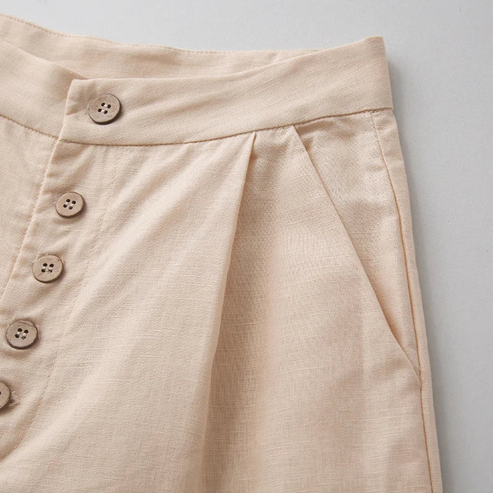 Petronille | Hidden Elastic Cotton Trousers