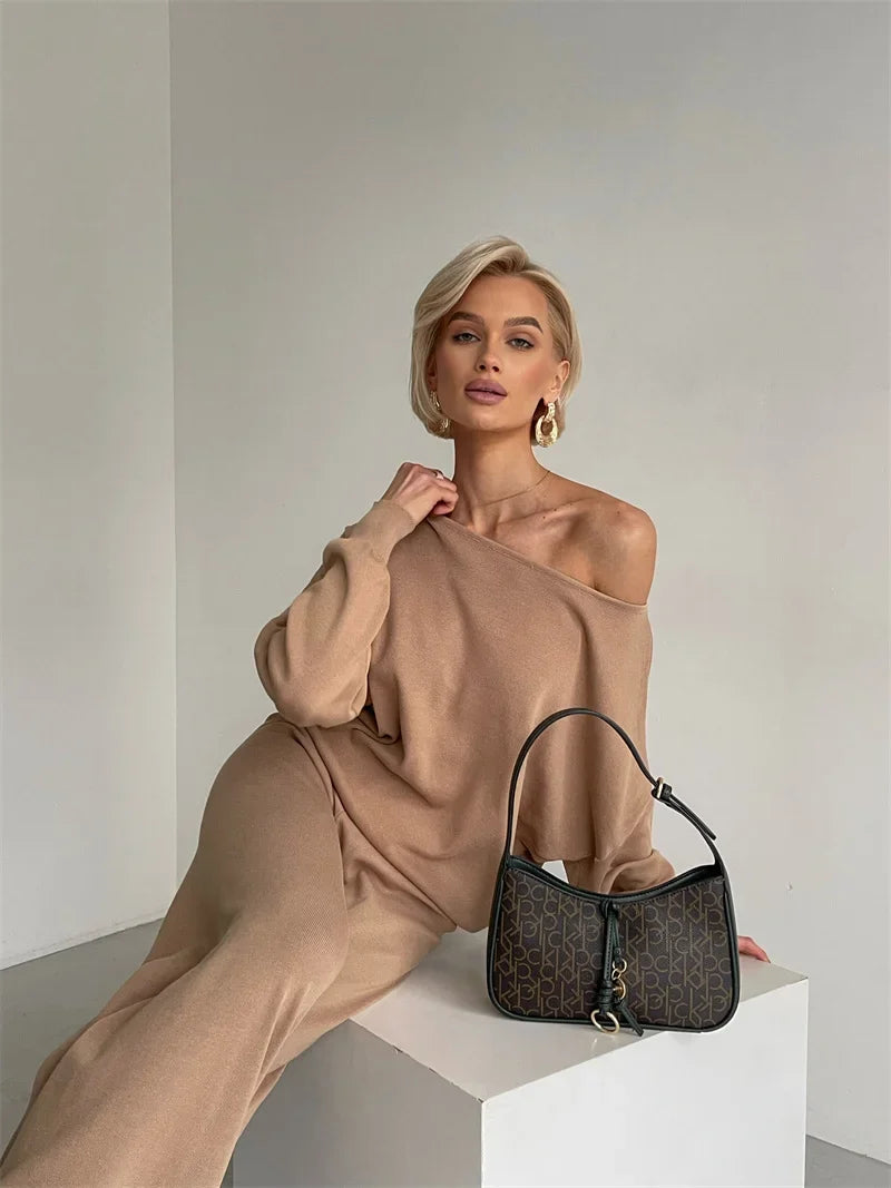 Irenee | Off Shoulder Knit Two Piece Set