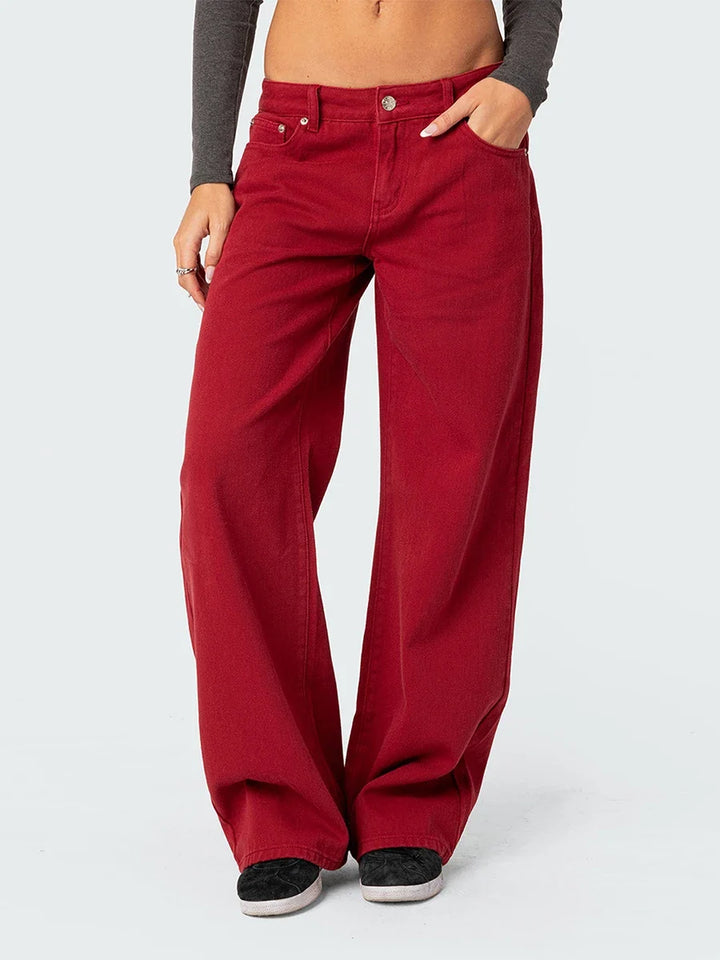 Ines | High Rise Cotton Straight Jeans