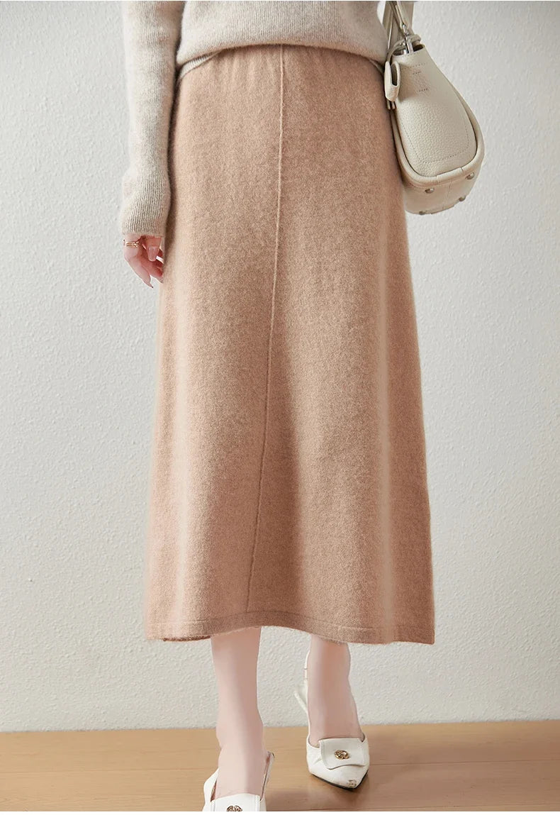 Eulalie | High Waist Merino Wool Skirt