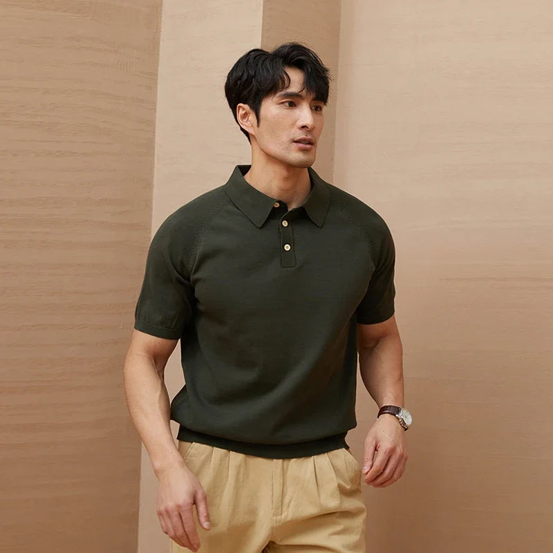 Barnabé | Fine Knit Button Down Polo