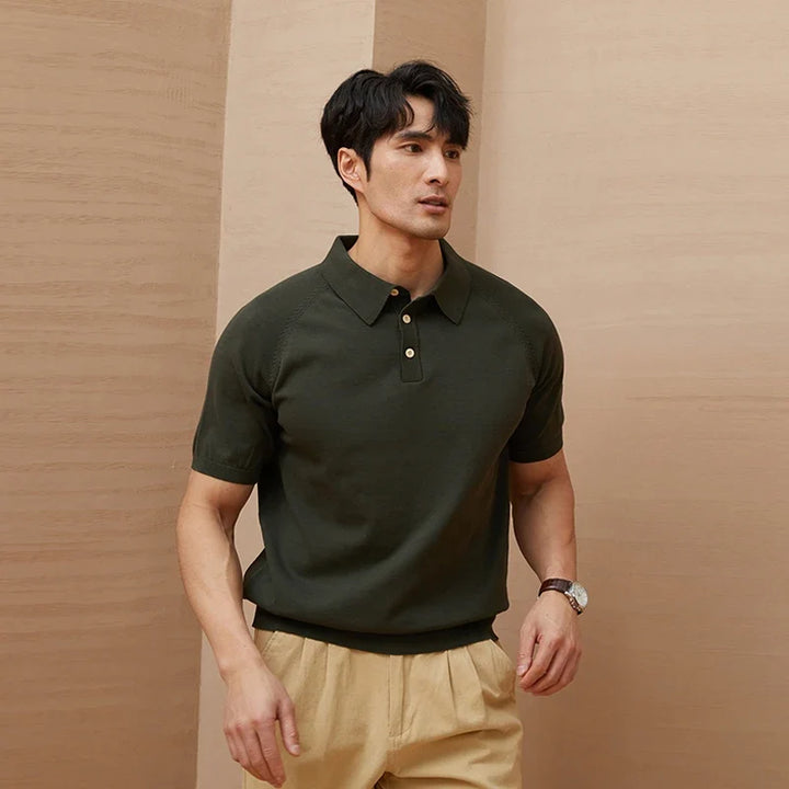 Barnabé | Fine Knit Button Down Polo