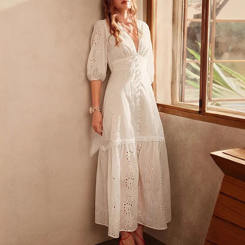 Ursule | Knife Pleat High Waist Maxi Dress