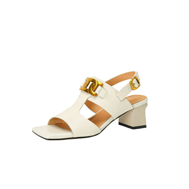 Hortensia | Chain Detail Block Heel Sandals