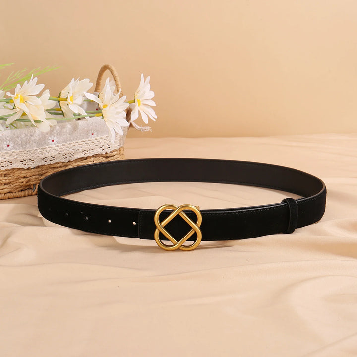 Suede Knot Buckle Belt, 2.8 cm Wide