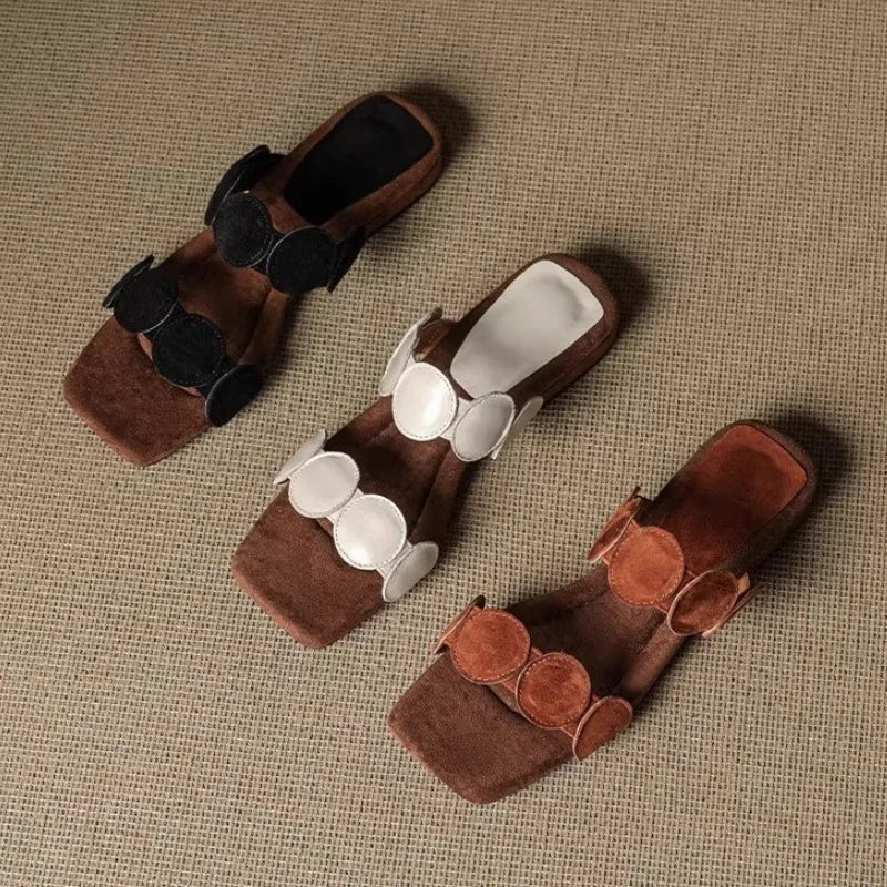 Rosella | Croc Embossed Suede Mules