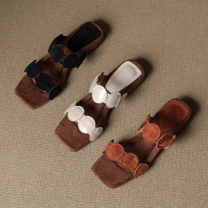 Rosella | Croc Embossed Suede Mules