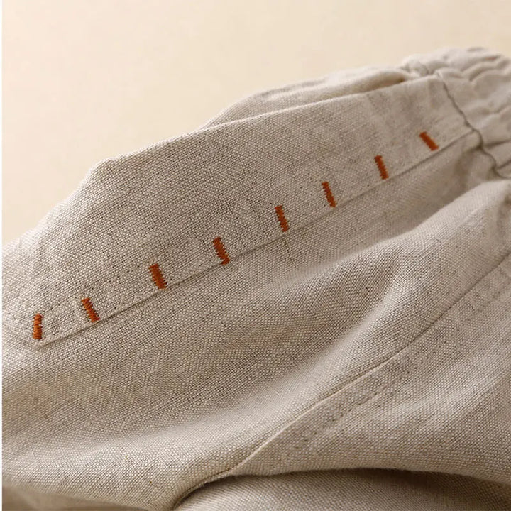 Odilia | Cotton Linen Drawstring Trousers