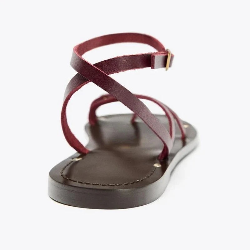 Lenora | Stone Set Ankle Strap Sandals