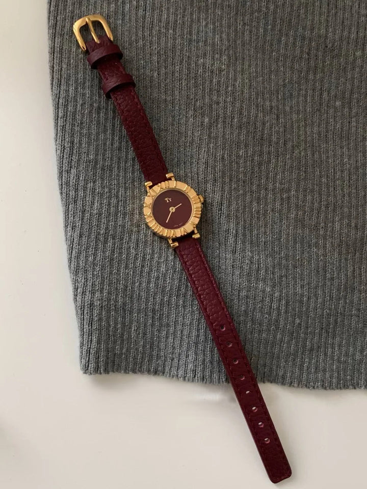 Brass Case Watch, Leather Strap