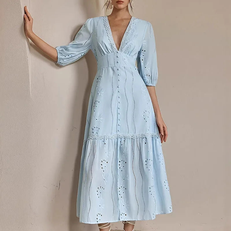 Ursule | Knife Pleat High Waist Maxi Dress
