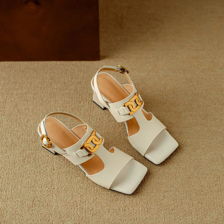 Hortensia | Chain Detail Block Heel Sandals