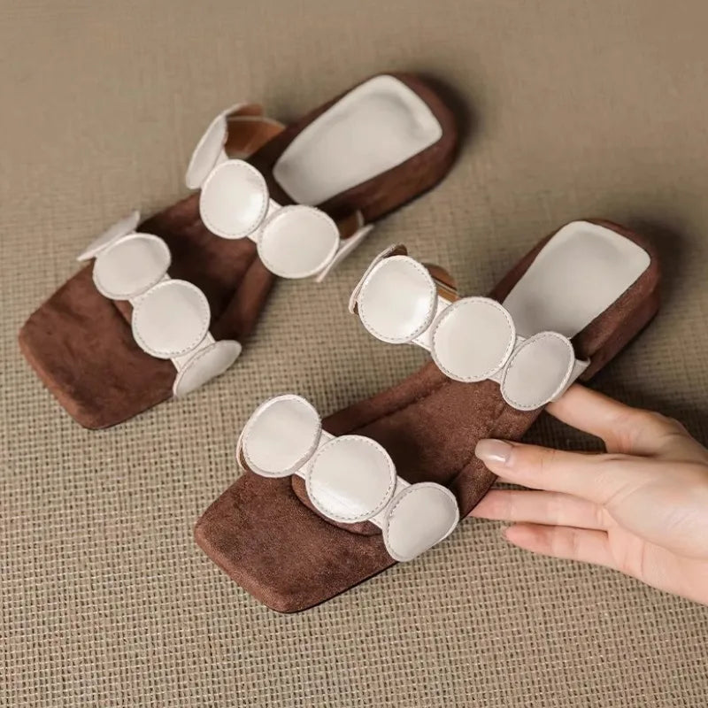 Rosella | Croc Embossed Suede Mules