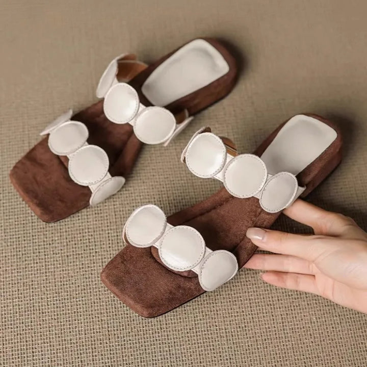 Rosella | Croc Embossed Suede Mules