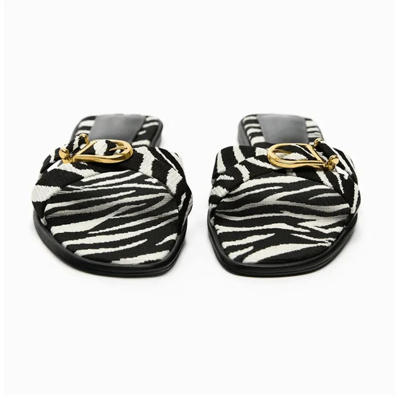Vitalie | Crossed Strap Cutout Flat Slides