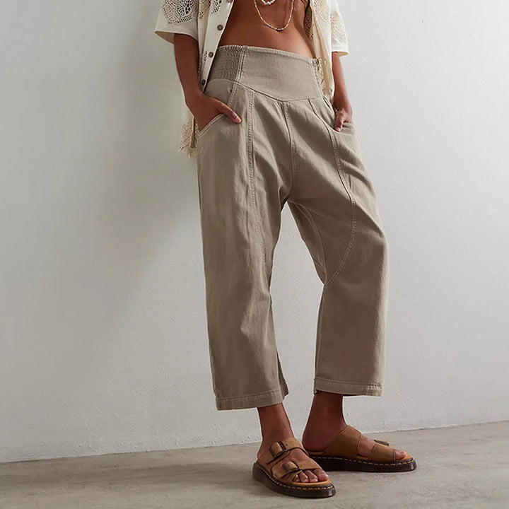 Palmyre | Curved Seam Cotton Linen Pants