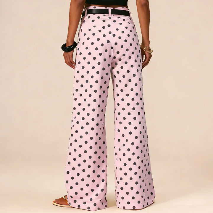 Paule | Polka Dot Cotton Wide Leg Trousers