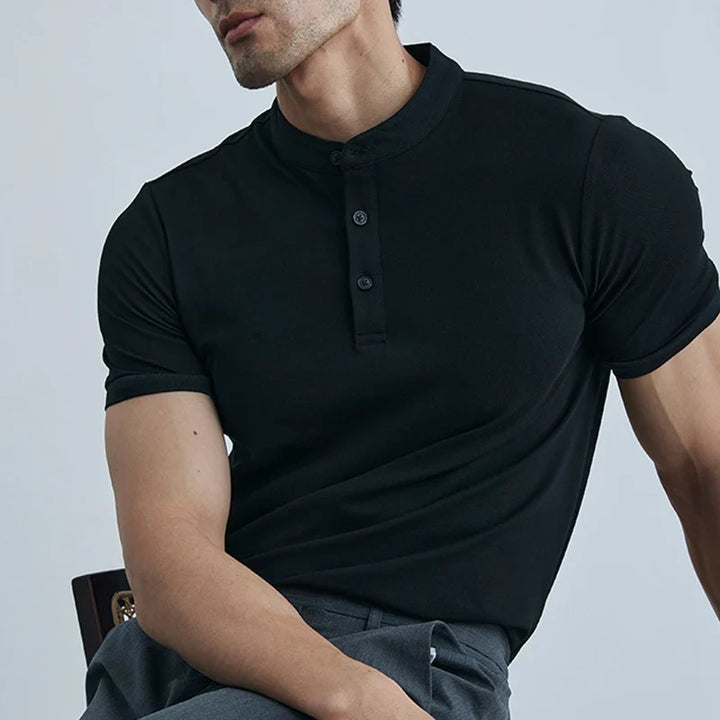Léonce | Heavy Cotton Buttoned Crew Tee