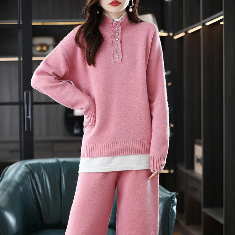 Christine | Cashmere Knit Trouser Set
