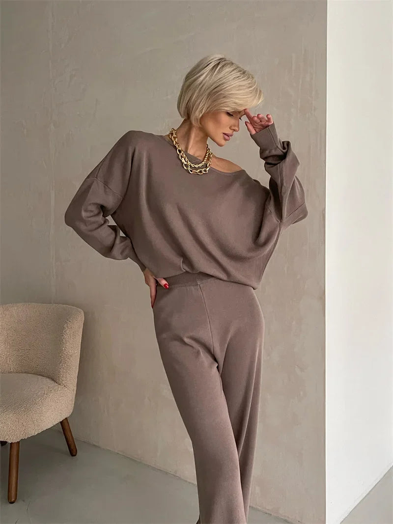 Irenee | Off Shoulder Knit Two Piece Set