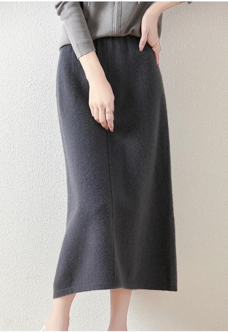 Eulalie | High Waist Merino Wool Skirt