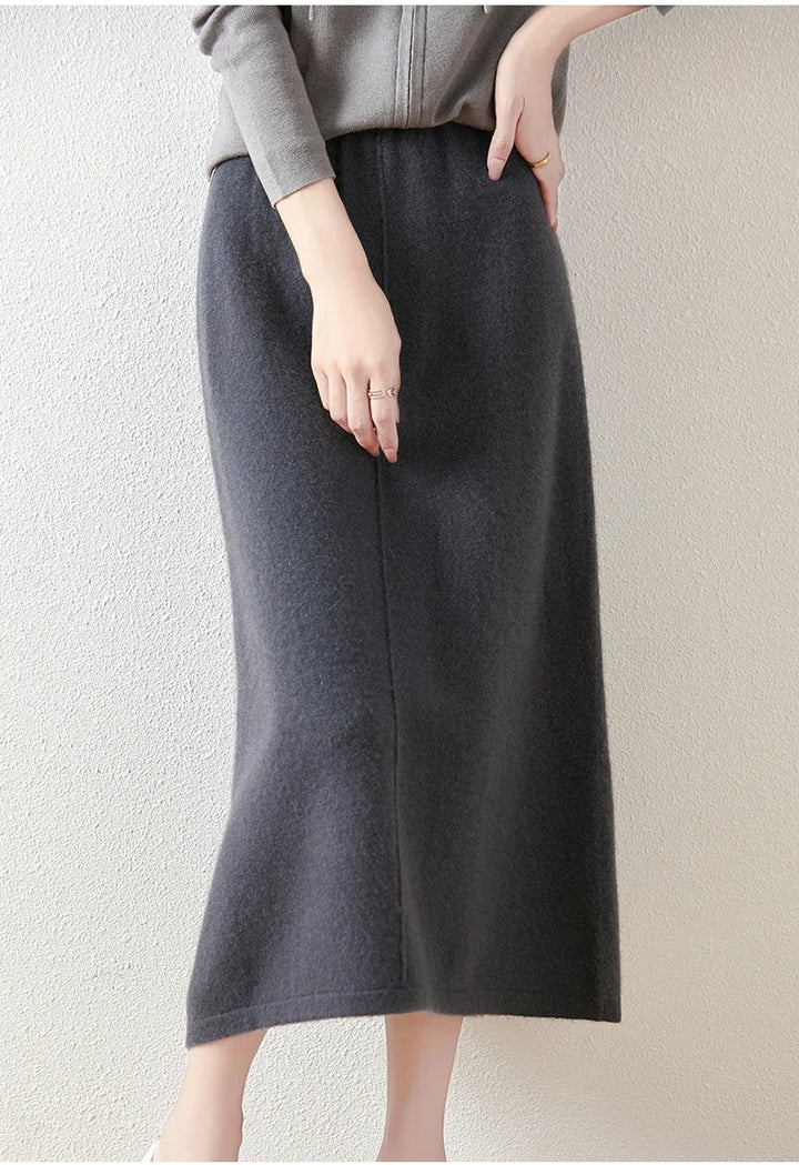 Eulalie | High Waist Merino Wool Skirt