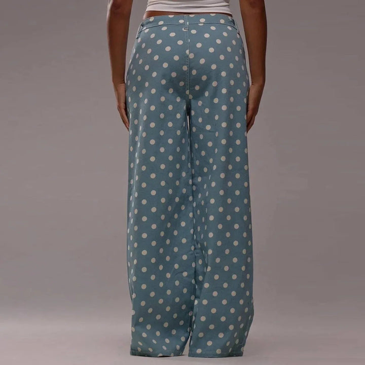 Paule | Polka Dot Cotton Wide Leg Trousers