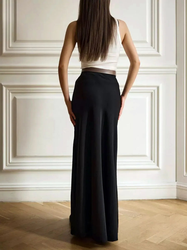 Deborah | Fishtail Hem Satin Maxi Skirt