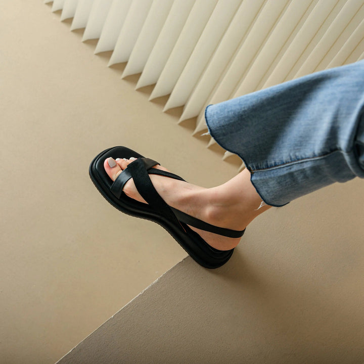 Maximilienne | Leather Low Platform Sandals