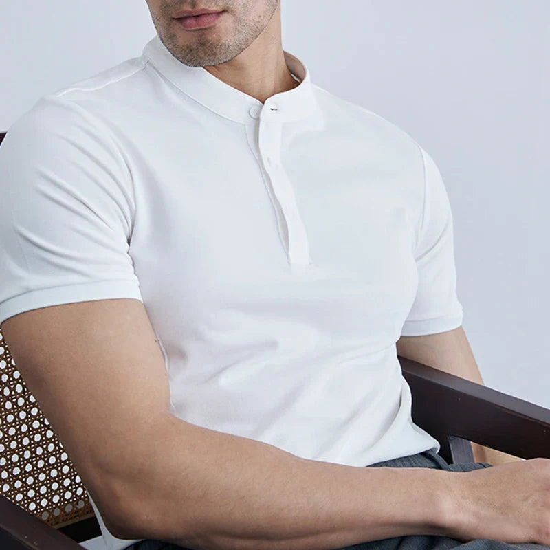 Léonce | Heavy Cotton Buttoned Crew Tee