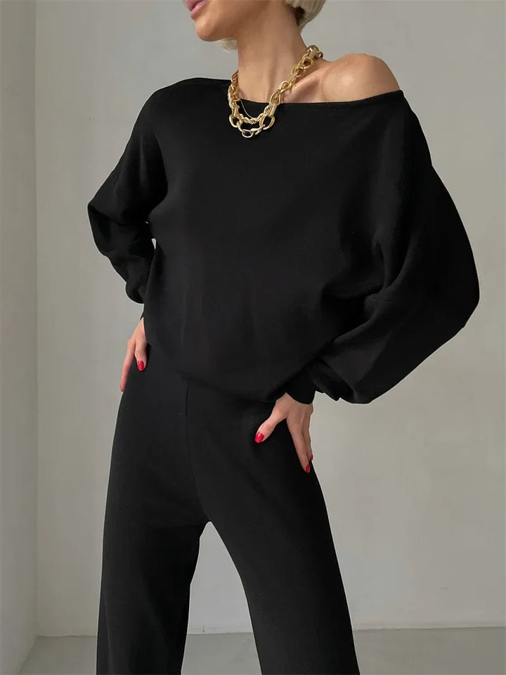 Irenee | Off Shoulder Knit Two Piece Set