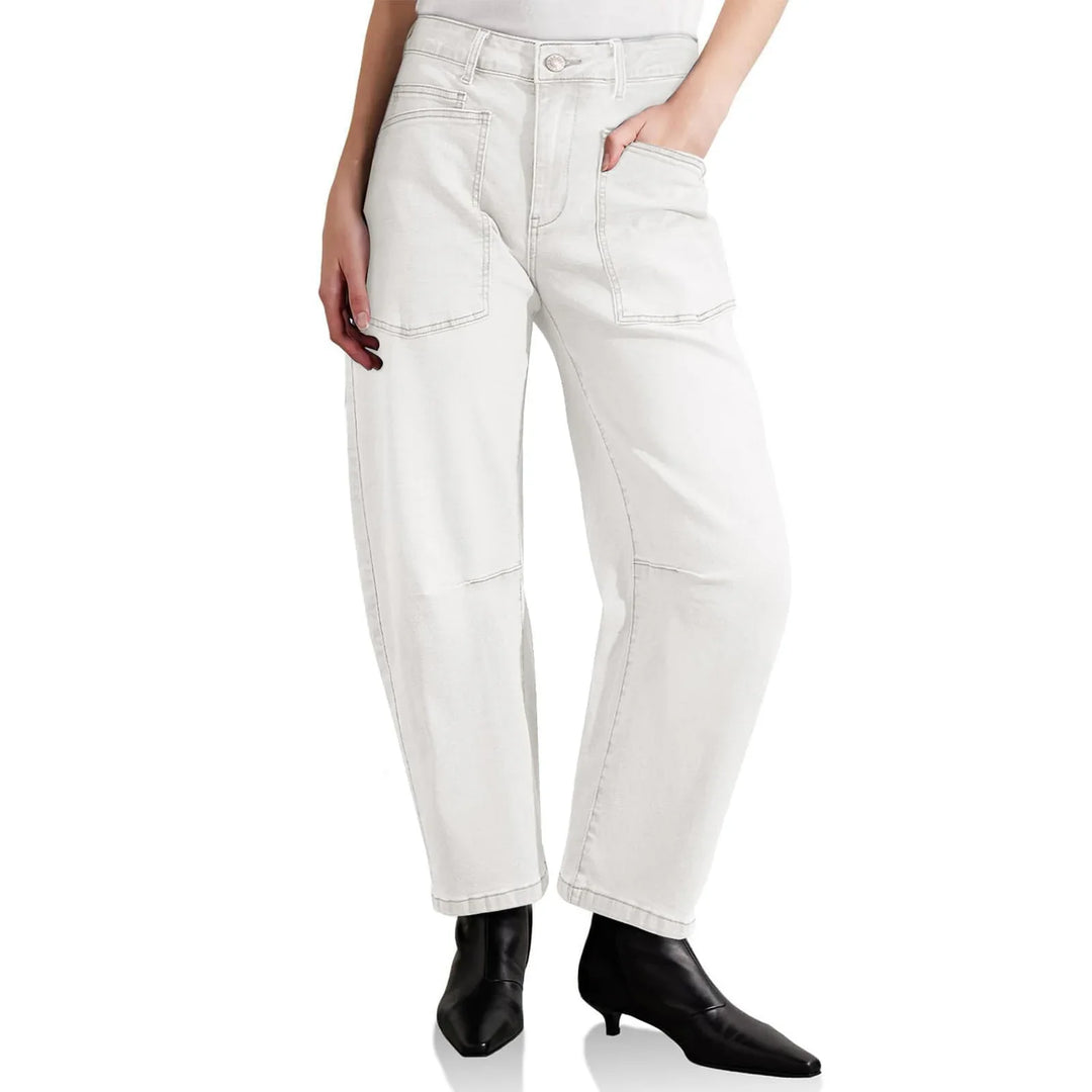 Sylviane | Structured Denim Barrel Leg Jeans