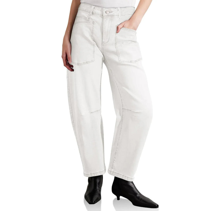 Sylviane | Structured Denim Barrel Leg Jeans