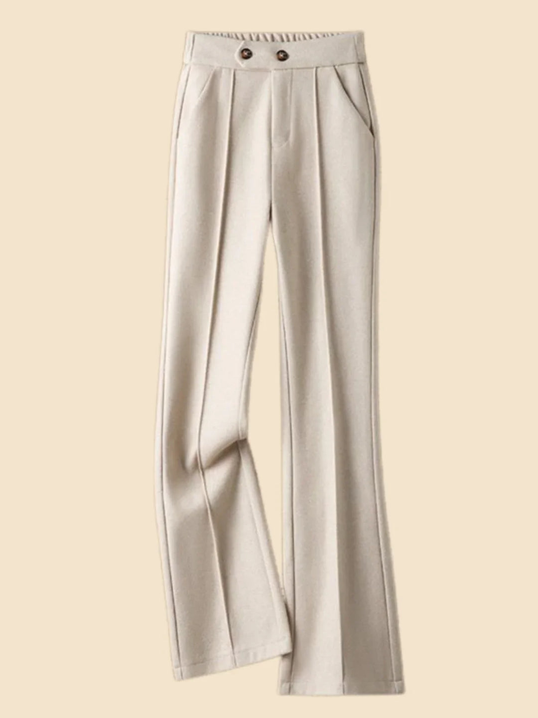 Capucine | Wool Blend Pleated Flare Trousers