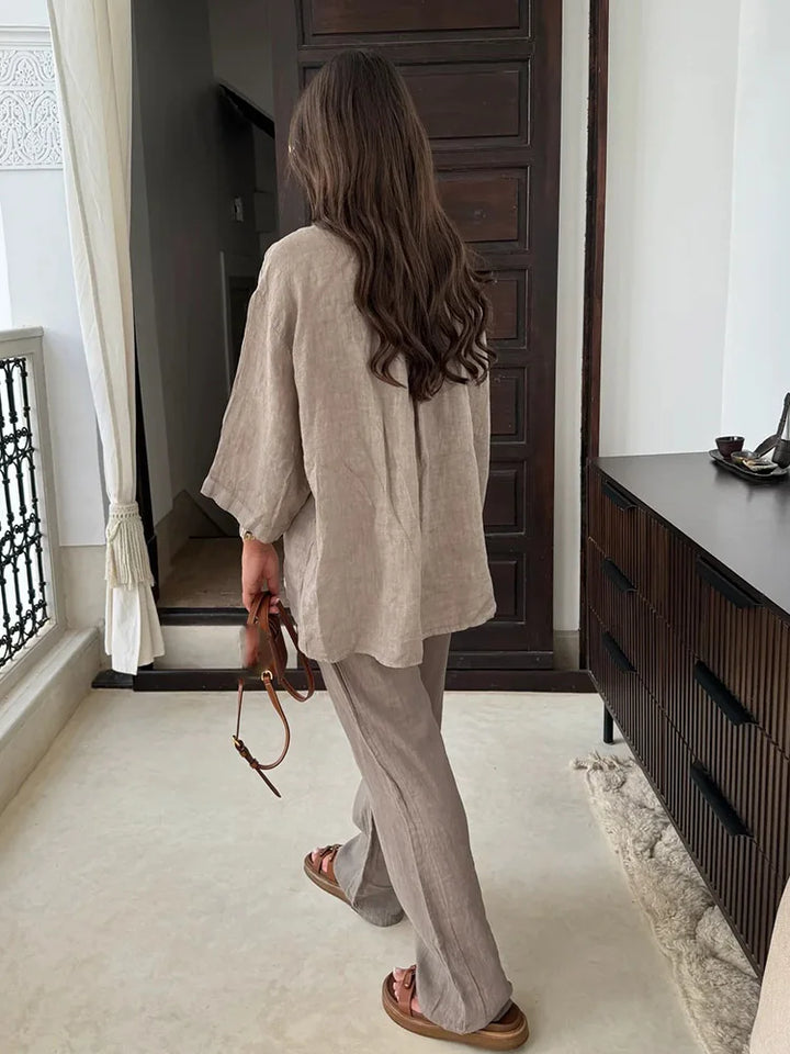 Celestina | Linen Blend Shirt and Trousers