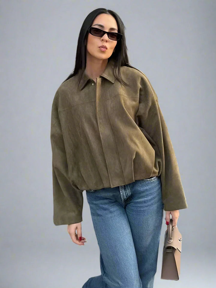 Roseanne | Oversized Suede Bomber