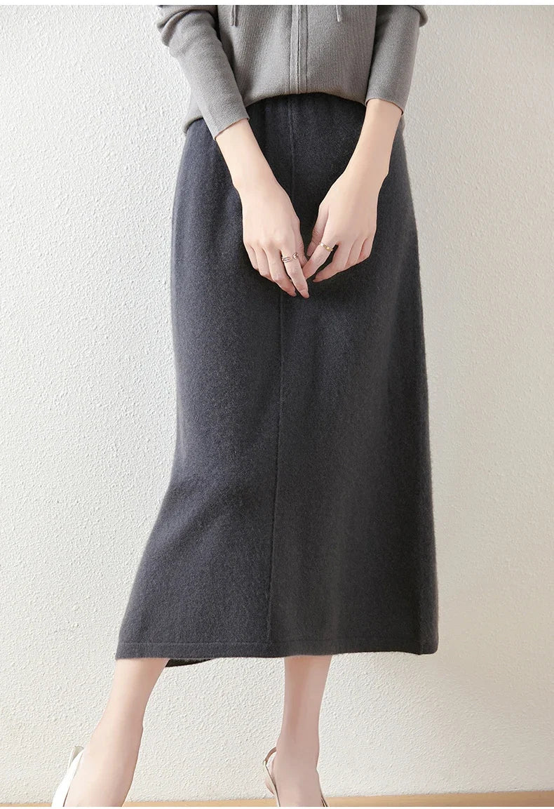 Eulalie | High Waist Merino Wool Skirt