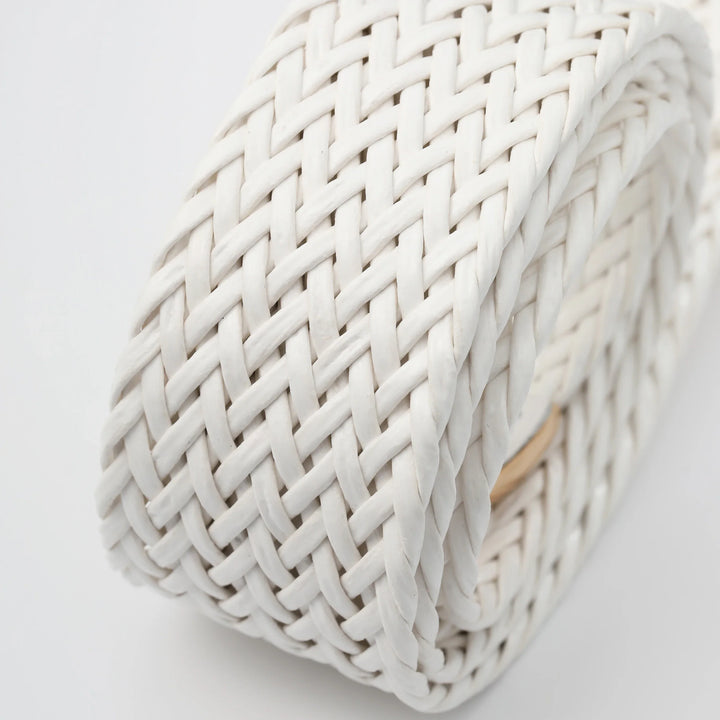 Woven Stretch Belt, Hooked Gold Buckle
