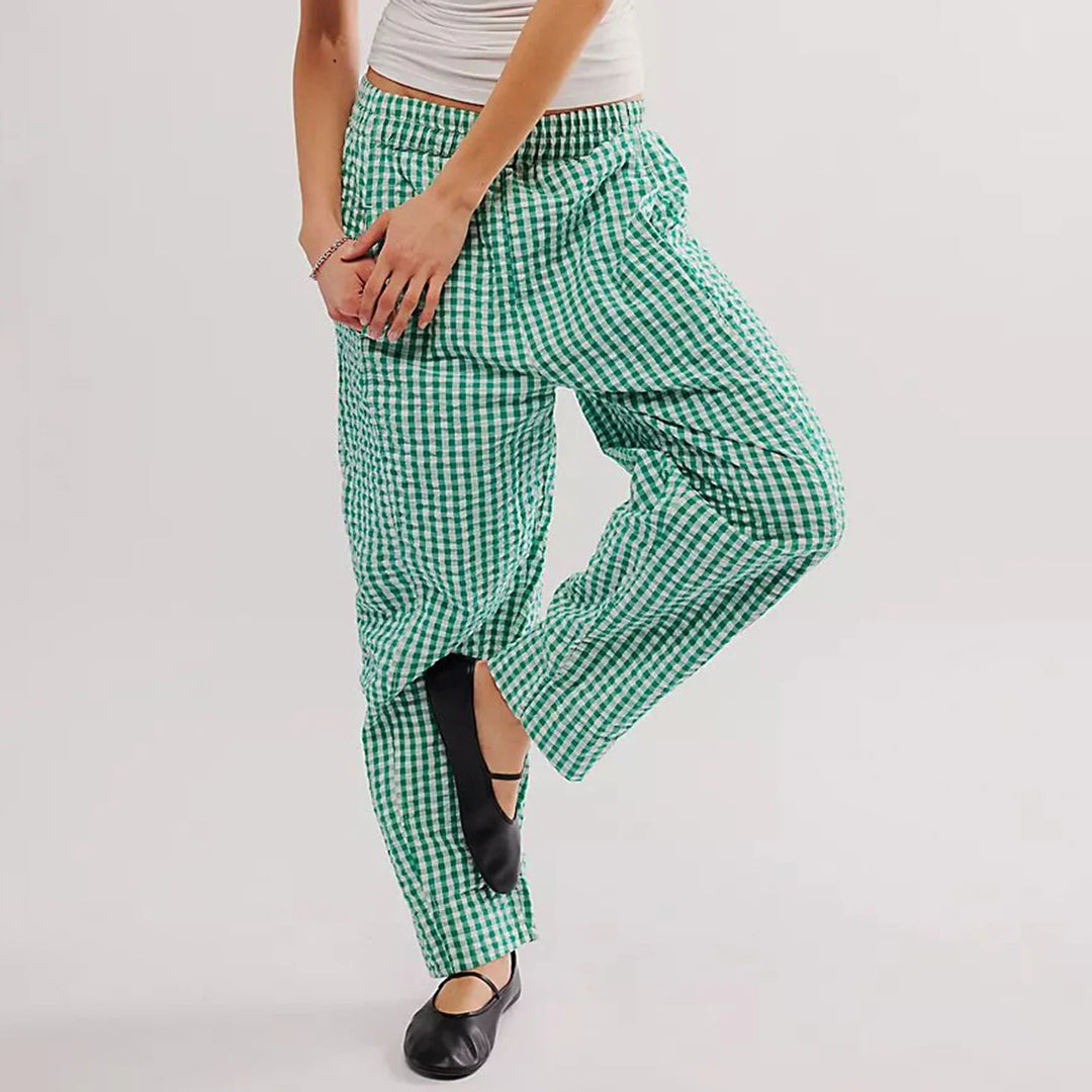 Hilda | Checked Elastic Waist Trousers