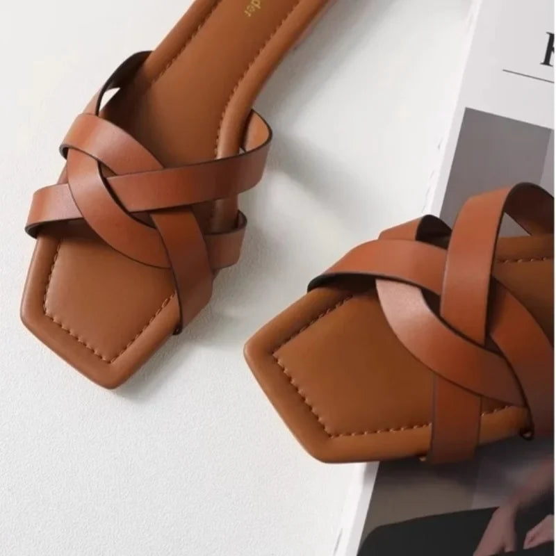 Audette | Interlaced Leather Slides