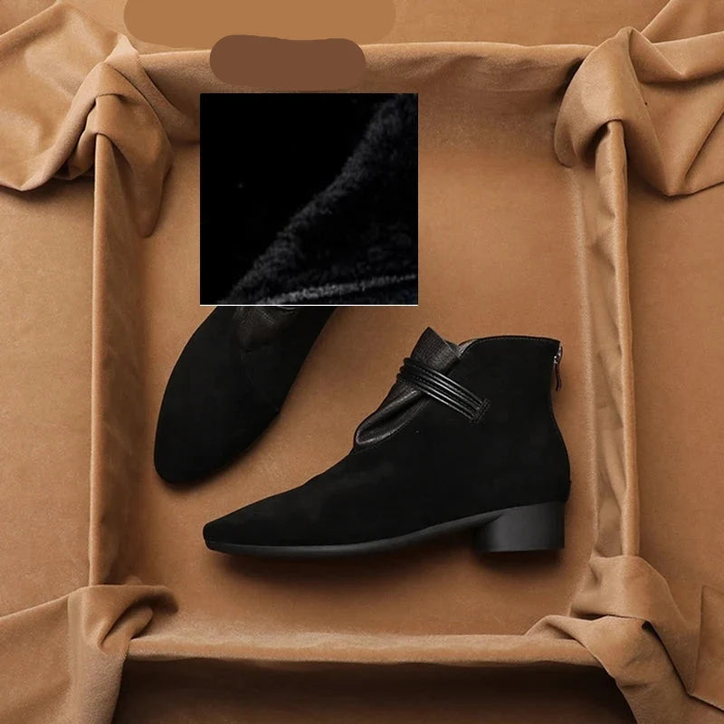 Rosemarie | Cow Suede Pointed Boots